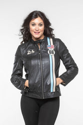 Women's 24H Le Mans Katy black leather jacket